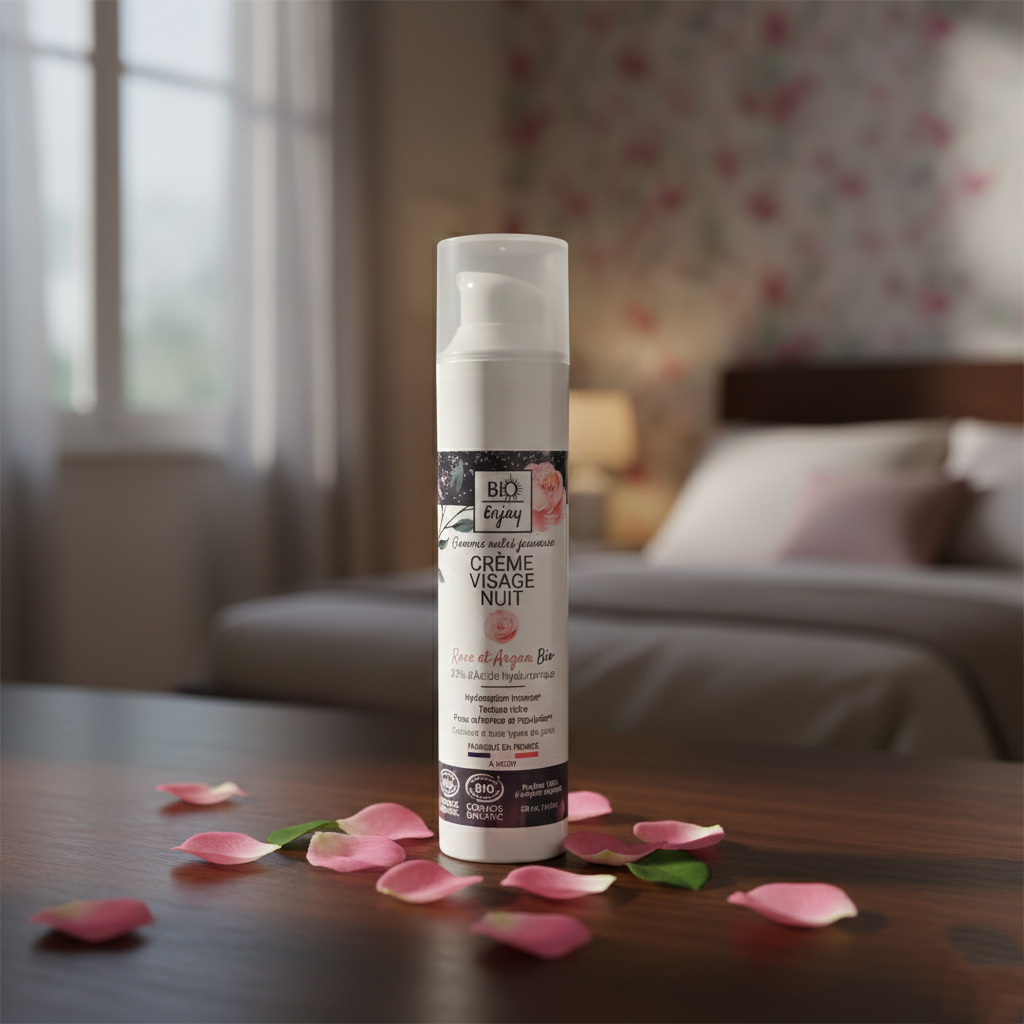 Crema da notte rosa argan ambientata